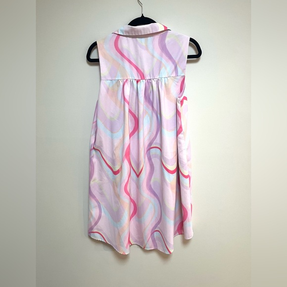 SSYS The Elise Collared Sleeveless Dress in Pastel Swirl size Small - Picture 9 of 9